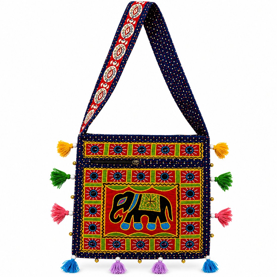 Royal Blue Elephant Banjara Shoulder Bag