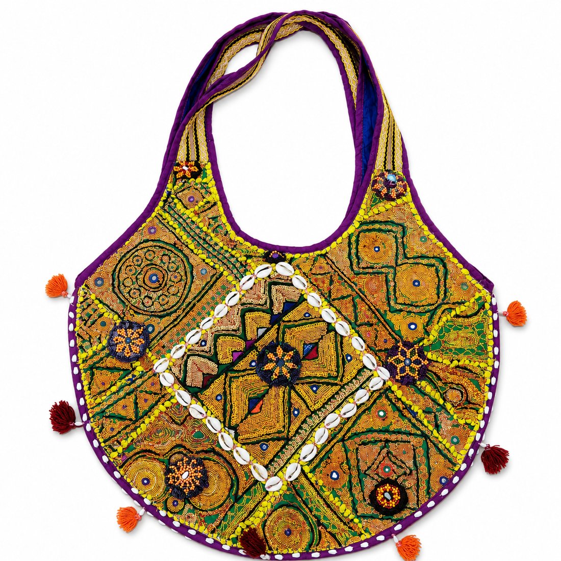Mirror & Cowrie Shell Hobo Bags