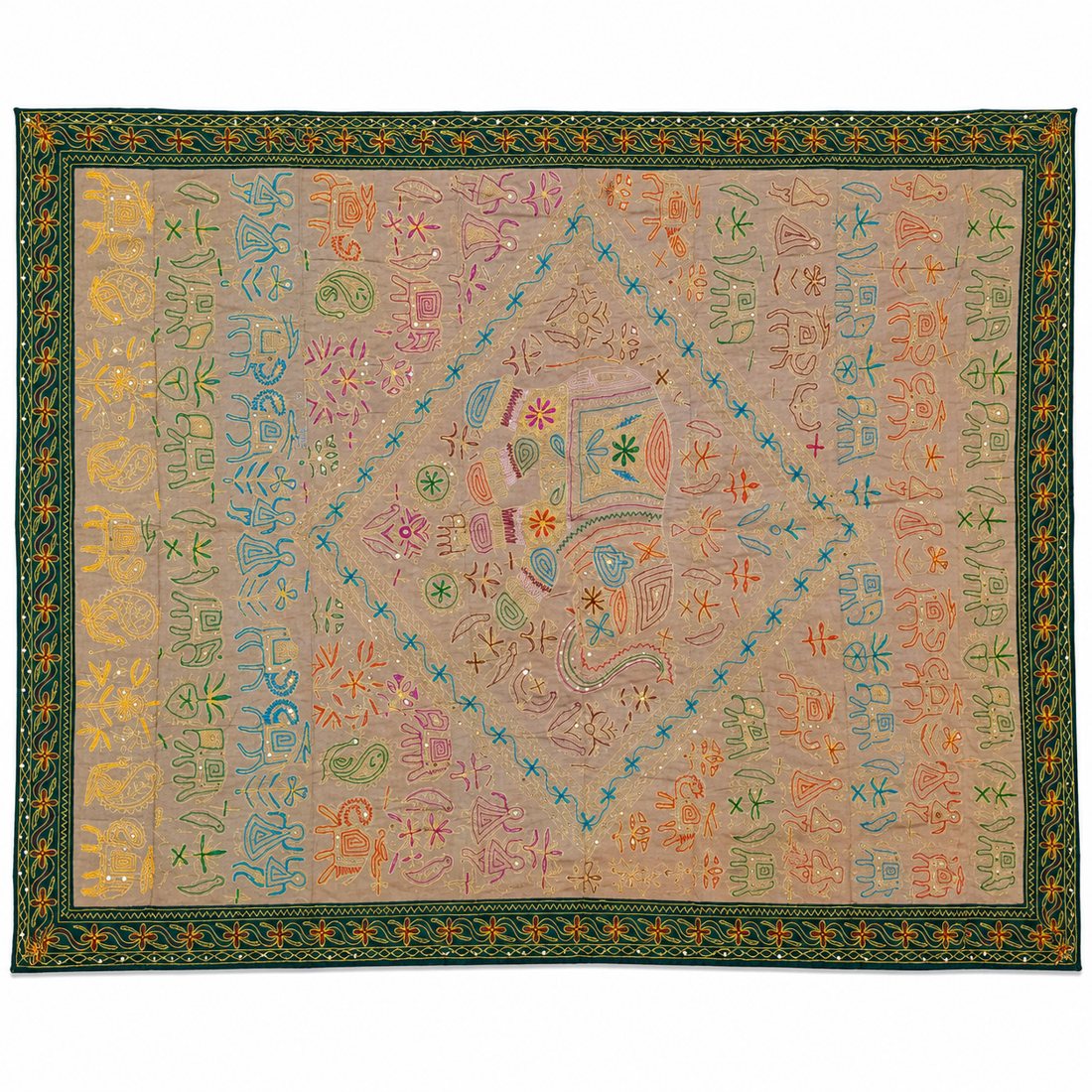 Pale Sujani Quilted Panel